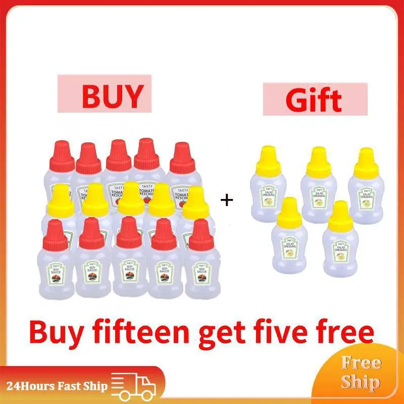 زجاجة الكاتشب الطماطم الصغيرة ، حاوية صلصة صغيرة محمولة ، مخزن سلطة خلع الملابس ، صندوق بينتو ، قارب المرق البلاستيك المنزلية ، S