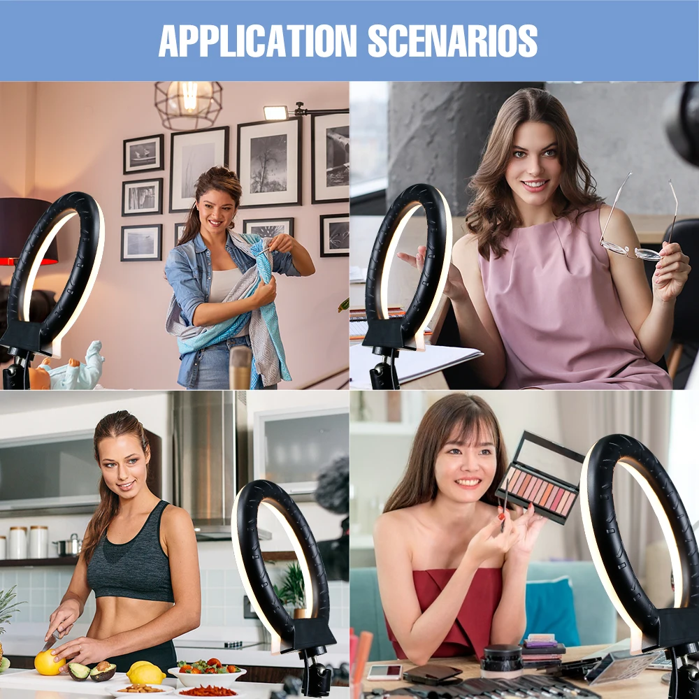 5V LED Projectors Dimmable Ring Lamp Fill Photography Lighting Selfie Ringlight With Tripod LED Video Light For Live Streaming