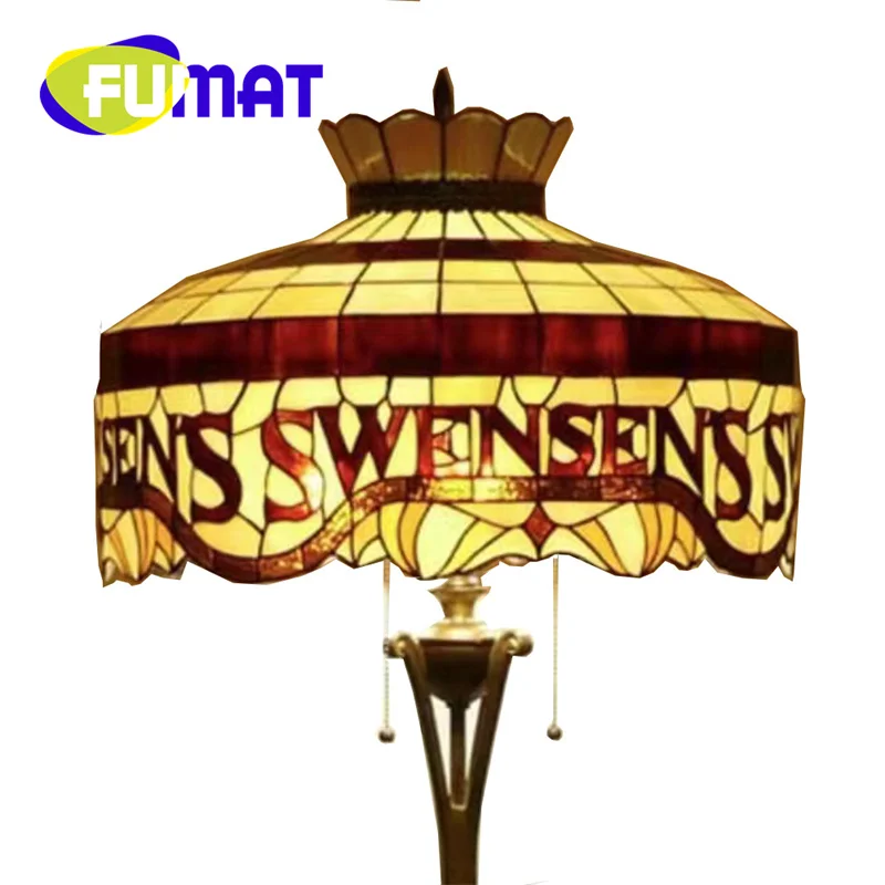 FUMAT Tiffany Minimalist style stained glass tent floor lamp decorative living room den bedroom standing lamp