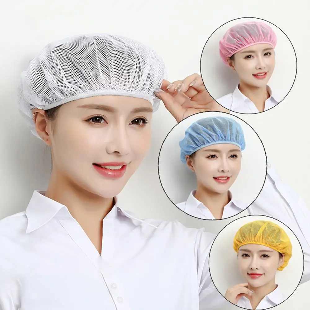 Durable Elastic Mesh Work Hat Dust-proof Oil-Resistant Catering Work Wear Breathable Cooking Hygienic Cap Food Service
