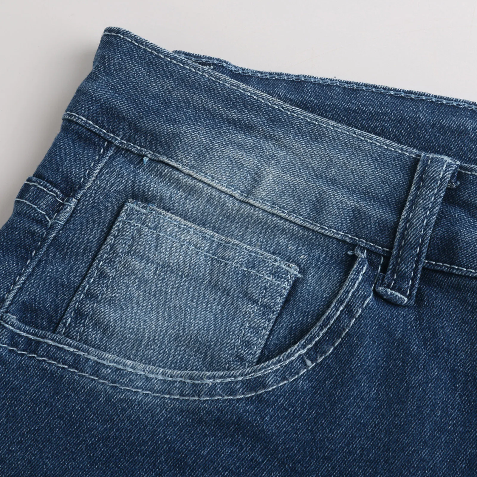 Men Fashion Ripped Jeans Street Casual Style Slim Fit Pencil Pants Men's Tide Biker Sexy Blue Denim Pants 2023 New Male Clothing