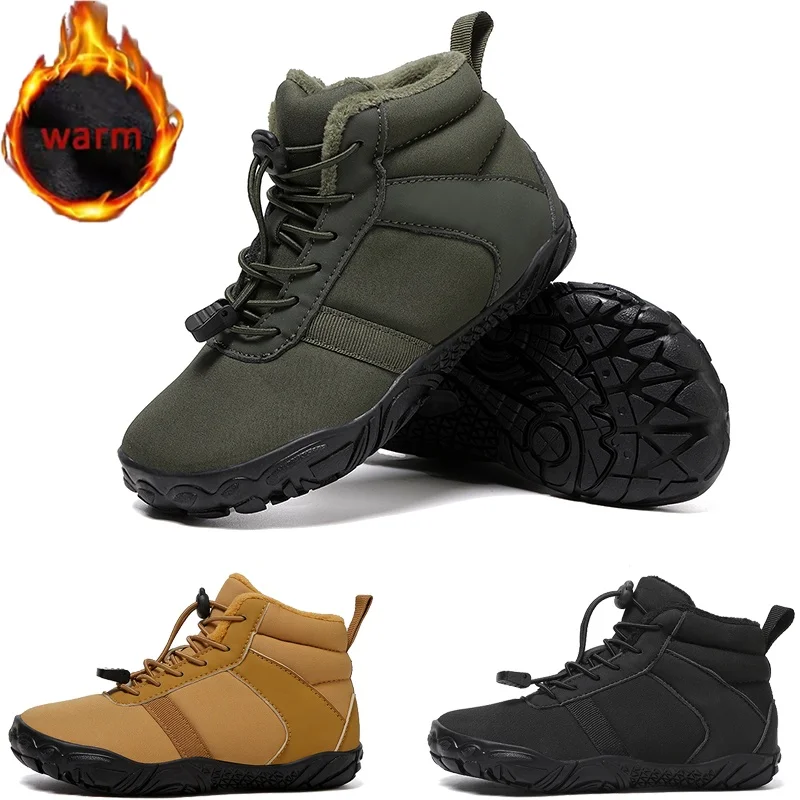 

Kids snow boots Outdoor Hiking shoes High Top Non-Slip Waterproof Casual Cotton Snow Boots Boys and girls winter sports shoes