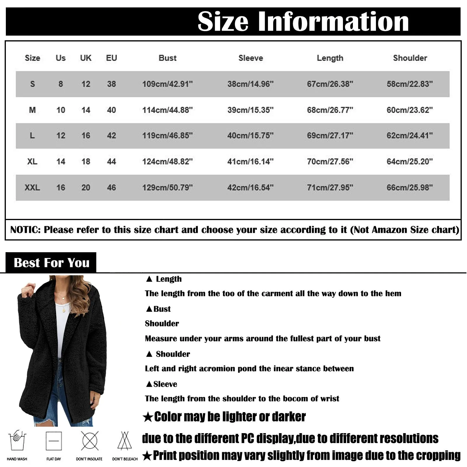 Women\'s Fashion Fall Winter Thick Plush Long Sleeve Pocket Jacket Top