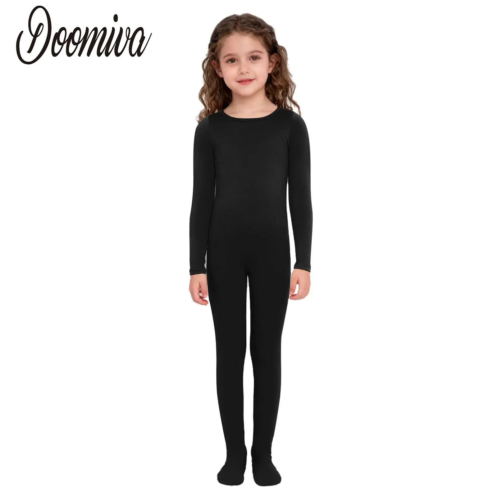 

Балетные трико, комбинезоны для детей, гимнастический костюм для фигурного катания для девочек, костюм с длинными рукавами и молнией на ногах, полный боди для практики