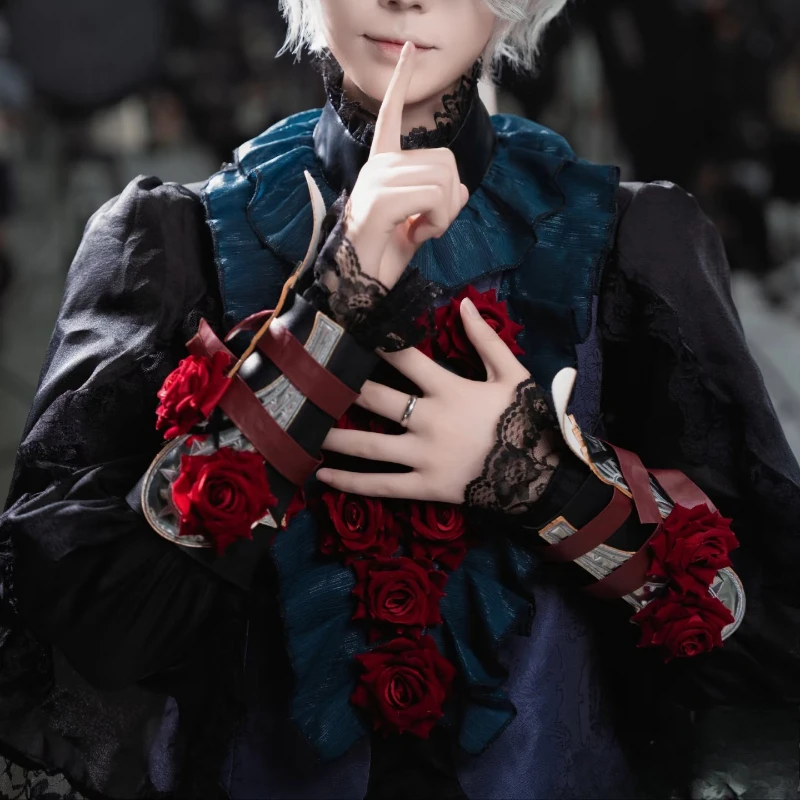 Identity V Game Психолог Доктор Ада Эмиль Пацієнт Месмер Вечная Ночь Косплей Костюм Парик Черная Роза Платье Пальто Хэллоуин