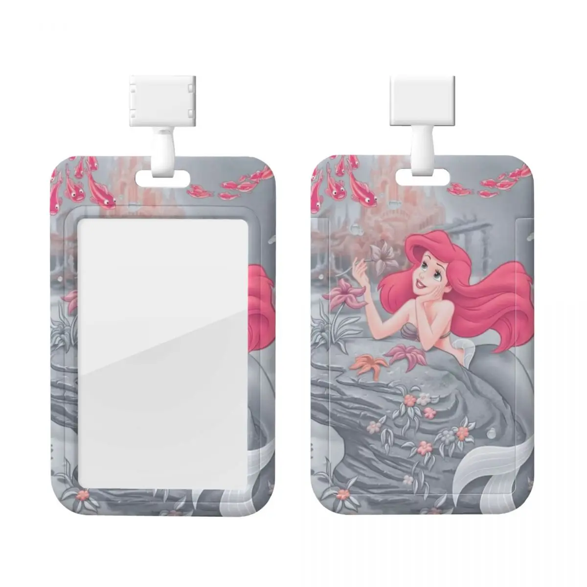 

Custom The Little Mermaid ID Badge Holders For Office Card Holder Unisex Neck Lanyard Credit Card Holders Neck Strap