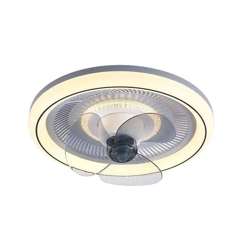 Nordic fan light, simple modern shaking head , large wind ultra-thin ceiling fan light, dining room bedroom electric