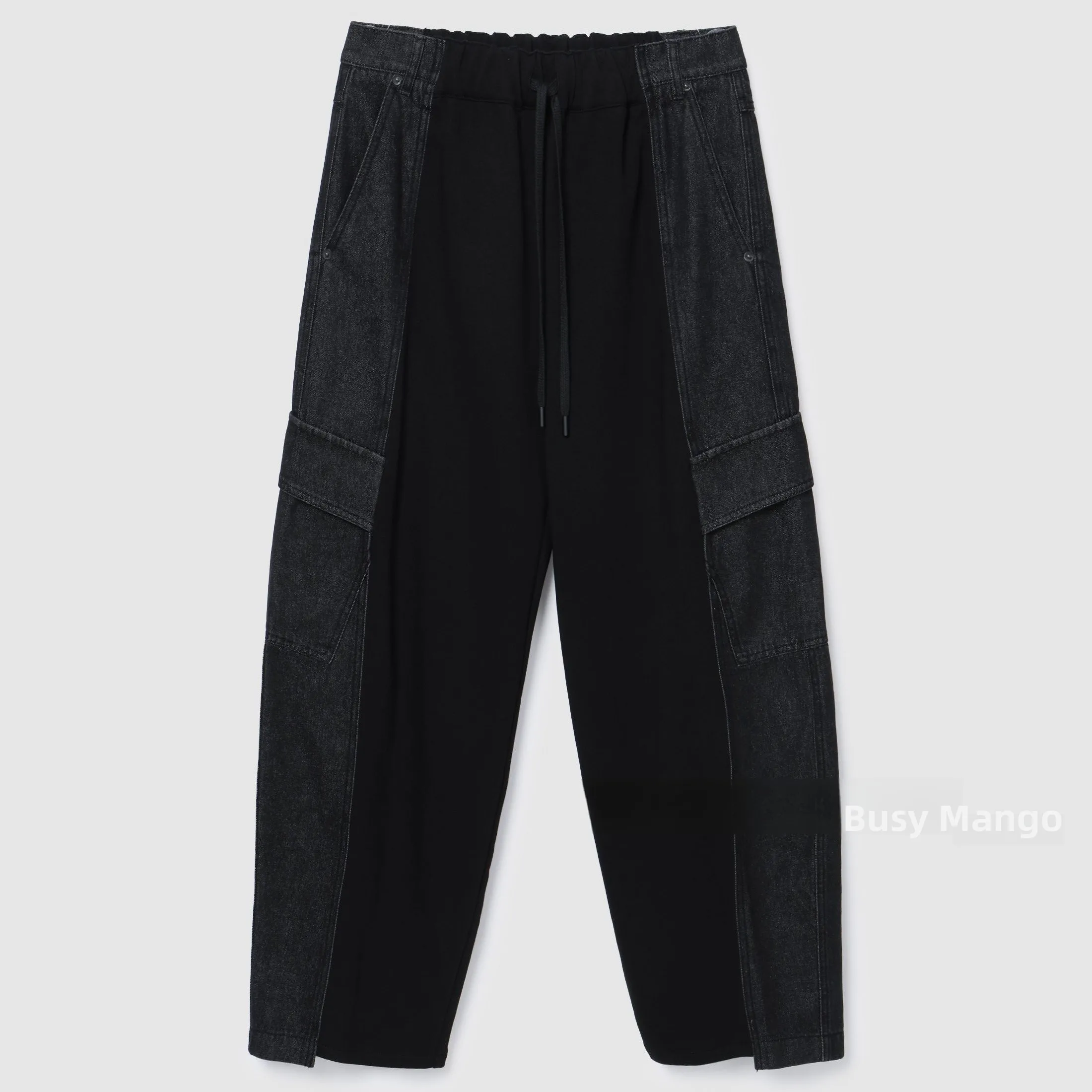 Casual Cotton Work Pants Patchwork Comfortable Skin-friendly Commute Slimming Versatile Blue Jeans Women's Fashion Spring Autumn