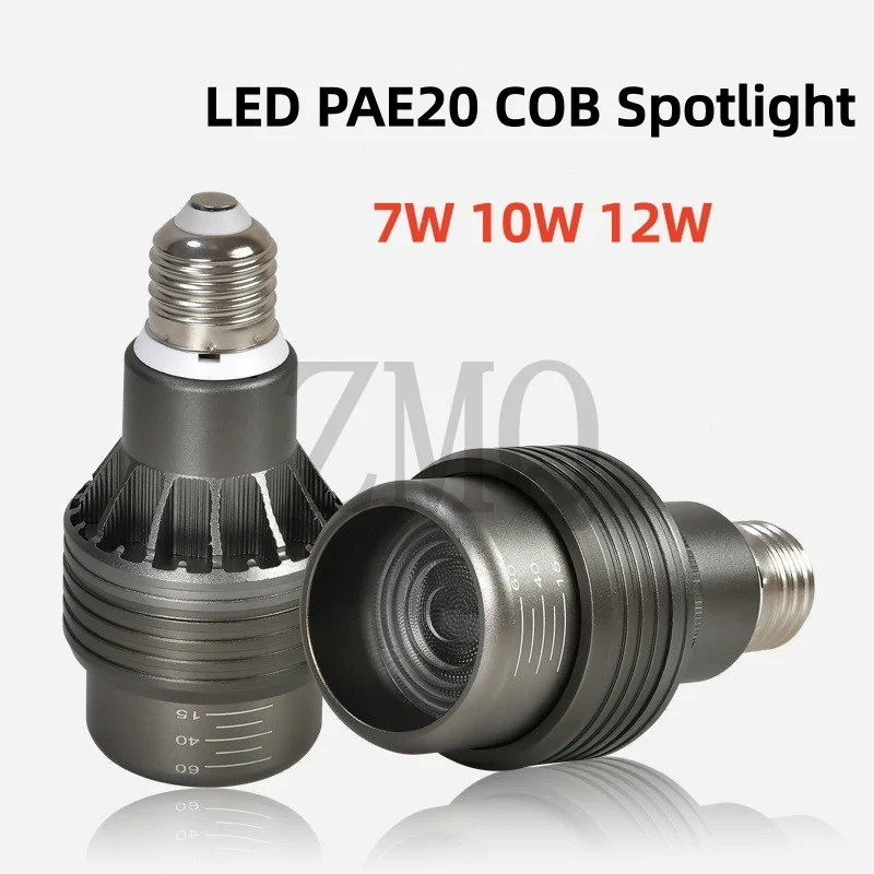 E27 LED Bulb Anti-Glare Spotlight Zoom Spotlight Angle Adjustment COB Downlight 7W 10W 12W Dining Room/Living Room Coffee Bar