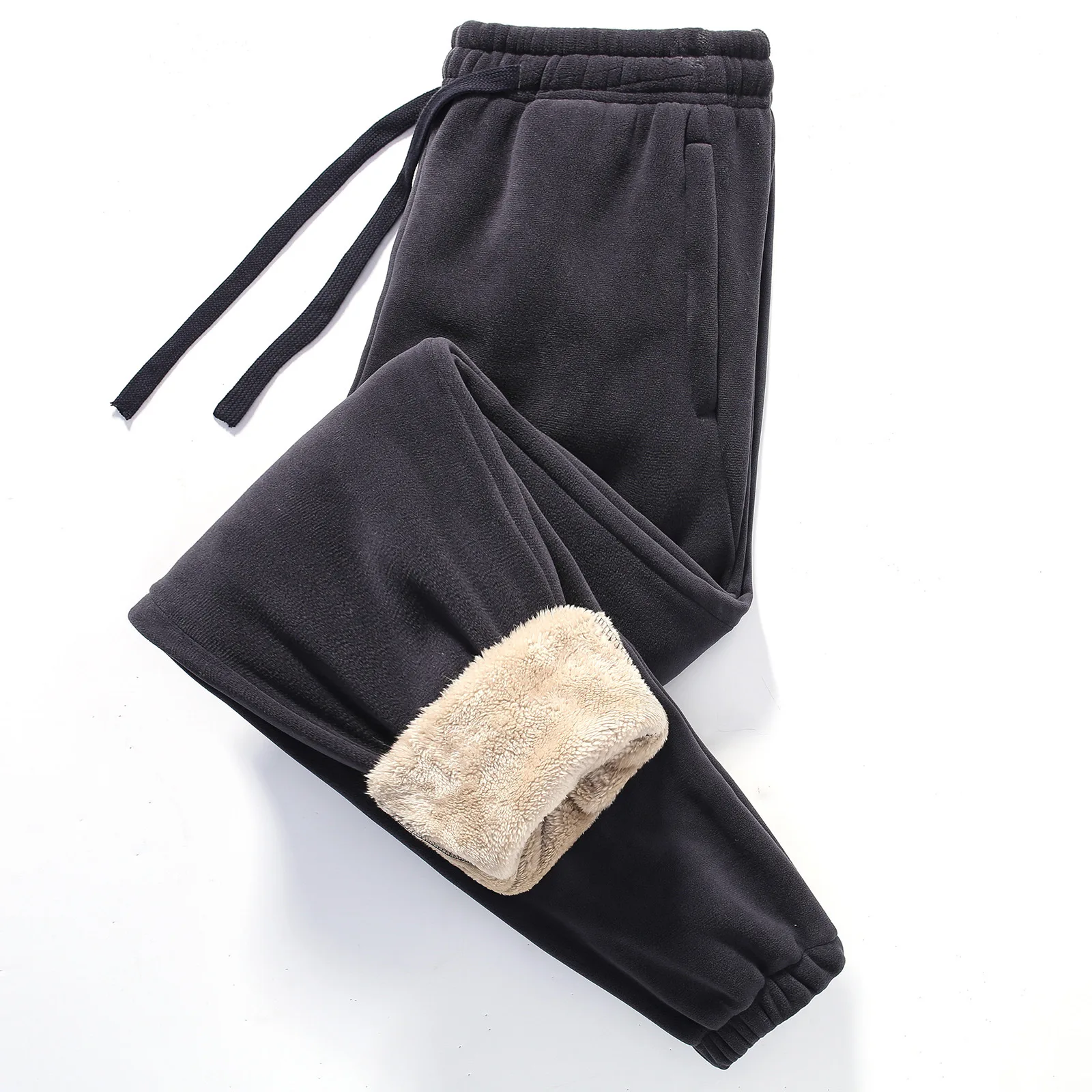 Pantaloni foderati in pile da uomo Pantaloni invernali termici Pantaloni sportivi Sherpa spessi Pantaloni sportivi di grandi dimensioni 8XL Caldi casual