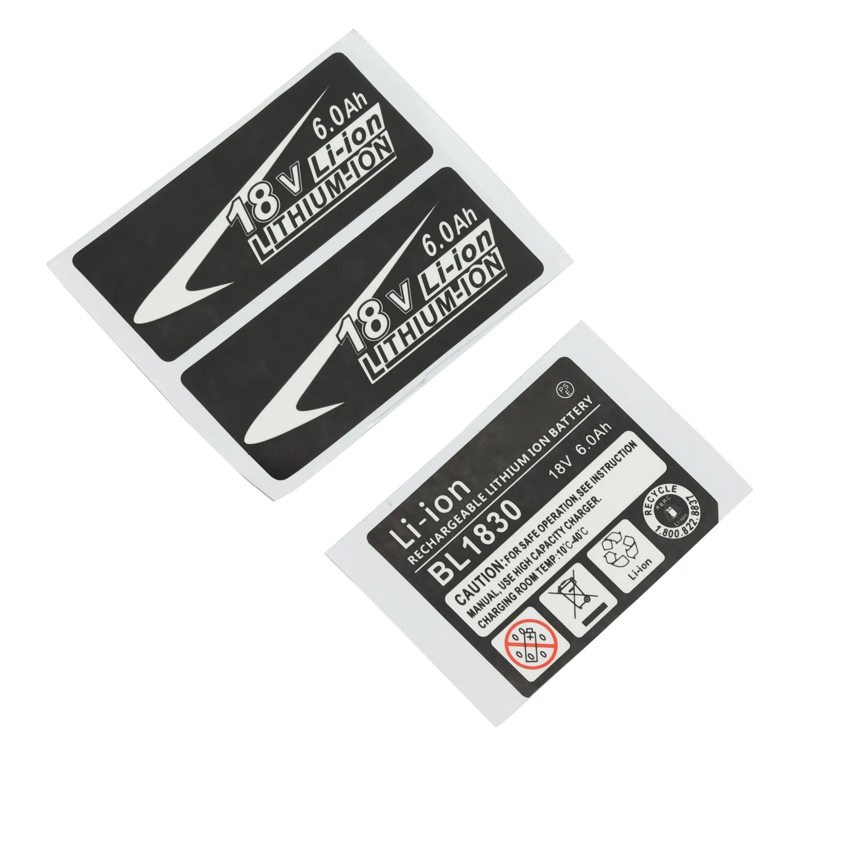 10 set di etichette adesive per batteria agli ioni di litio BL1830 da 18 V 6,0 Ah adatte per il logo della batteria da 18 V