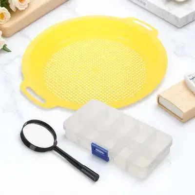1Set Mine Sifting Pan for Gold Prospecting Compact Mesh Filter Pan Portable Handheld Tool for Sand and Mineral Sorting