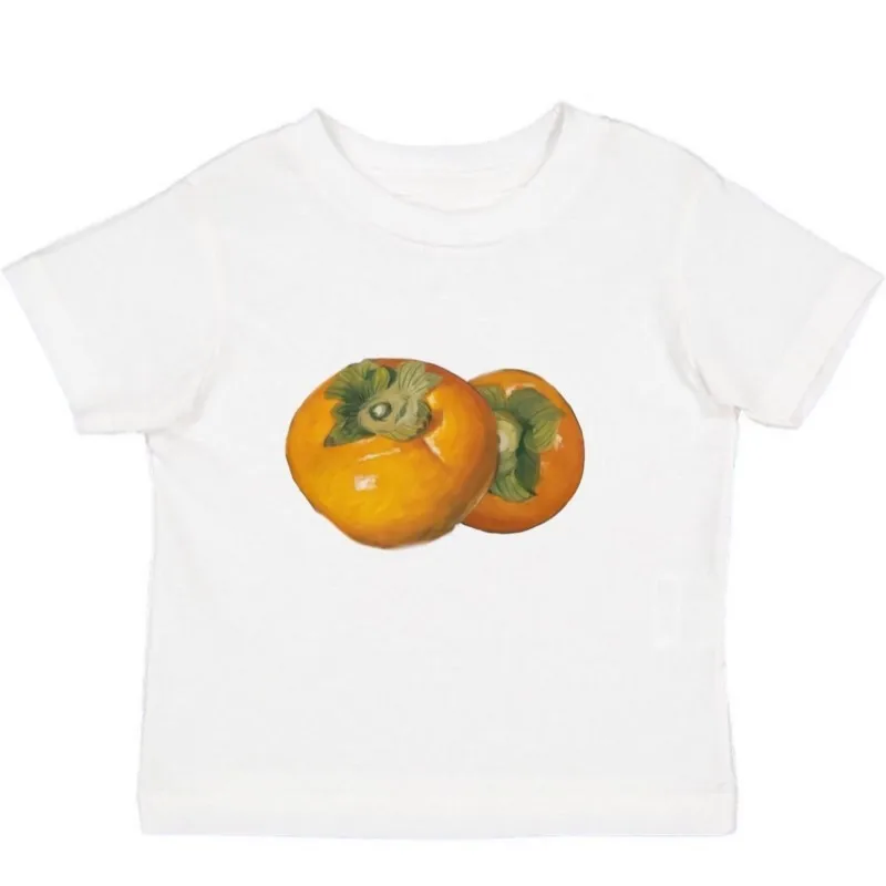 

Persimmon Graphics Y2k T-Shirt Cute Summer Crop Tops White Harajuku O-neck Streetwear 2000s Aesthetic Clothes