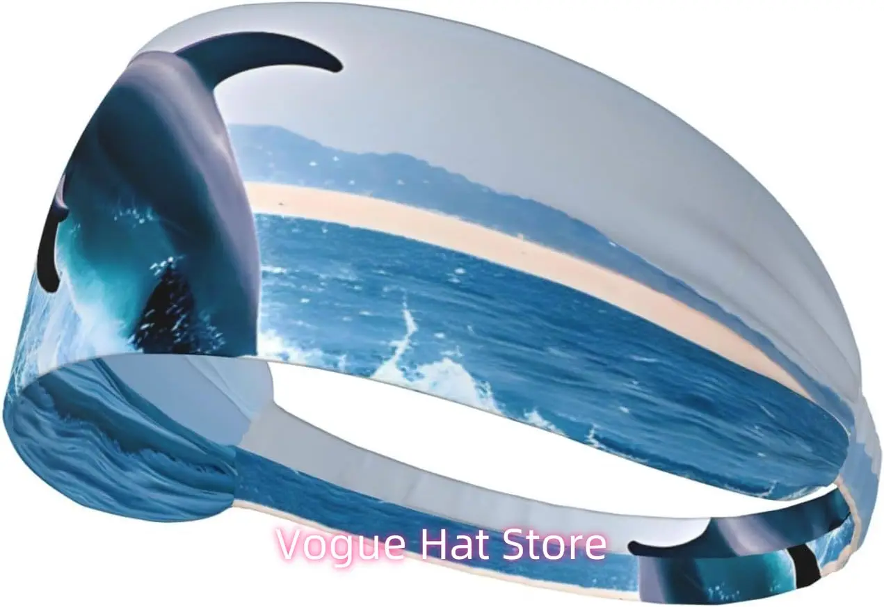 

Эластичная повязка на голову для упражнений с дельфинами, повязка на голову для фитнеса, йоги и велоспорта, эластичная повязка для занятий спортом на открытом воздухе, впитывающая пот