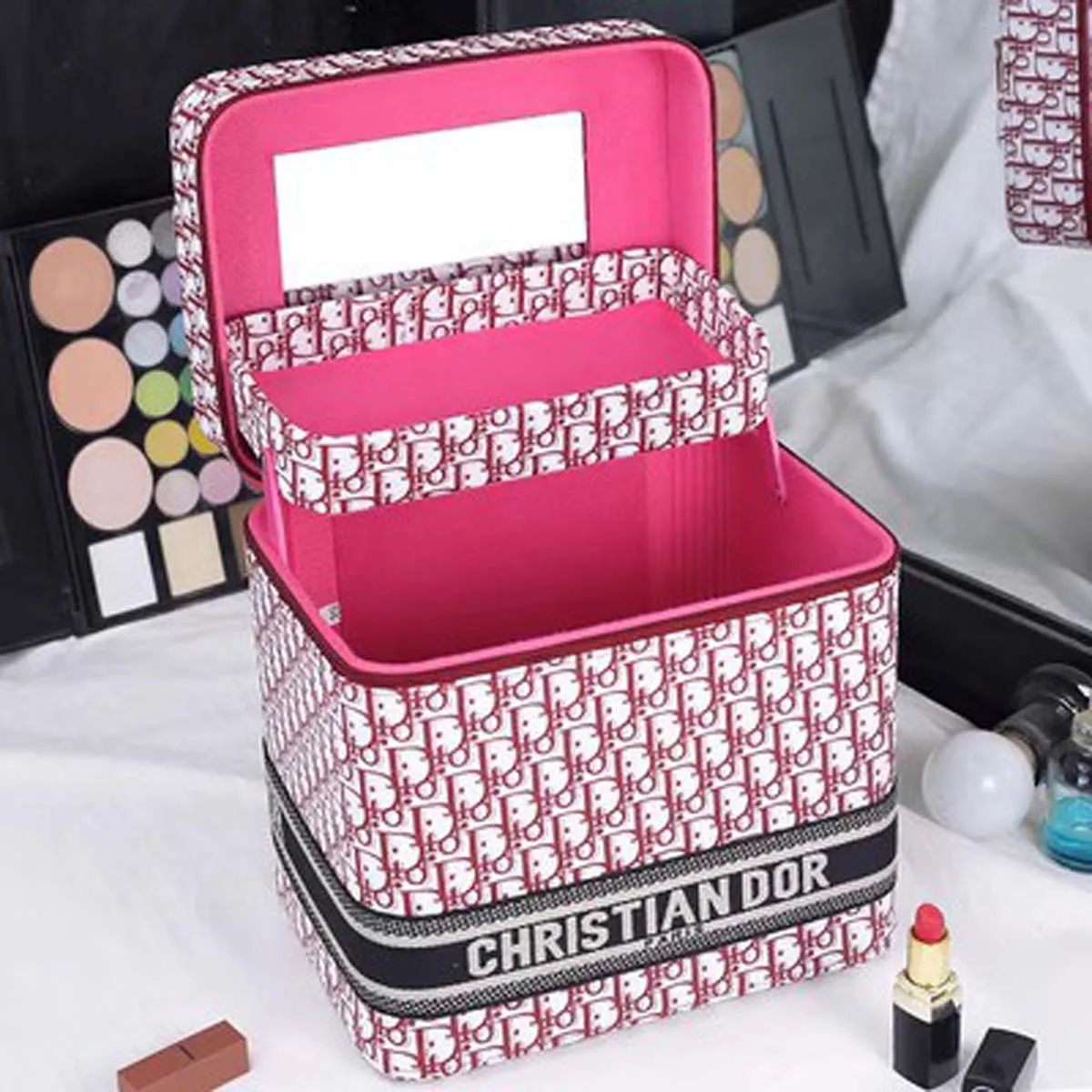 

High appearance level makeup bag New advanced sense ins portable super large capacity cosmetics storage box portable