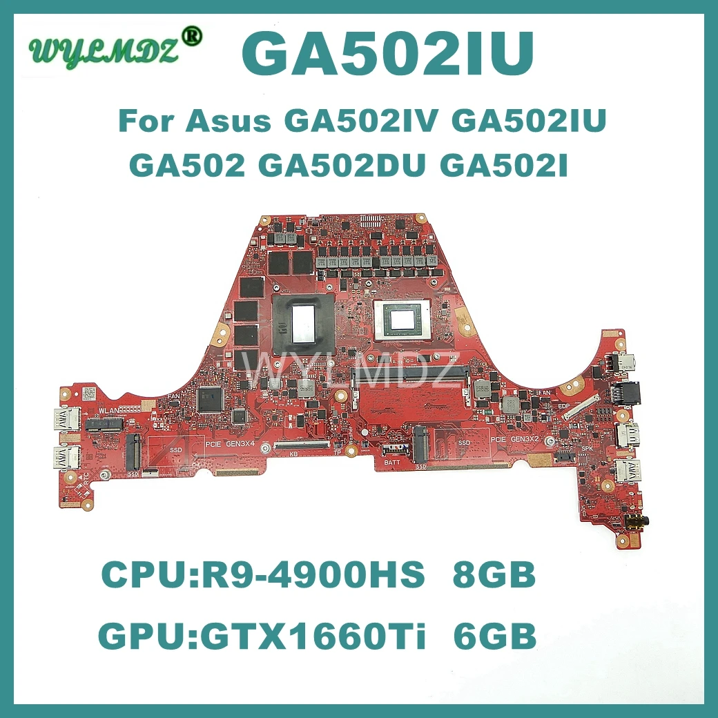 

GA502IU Mainboard For Asus GA502IV GA502 GA502DU GA502I Laptop Motherboard R9-4900HS 8GB CPU GTX1660TI-V6G GPU 100% Tested OK