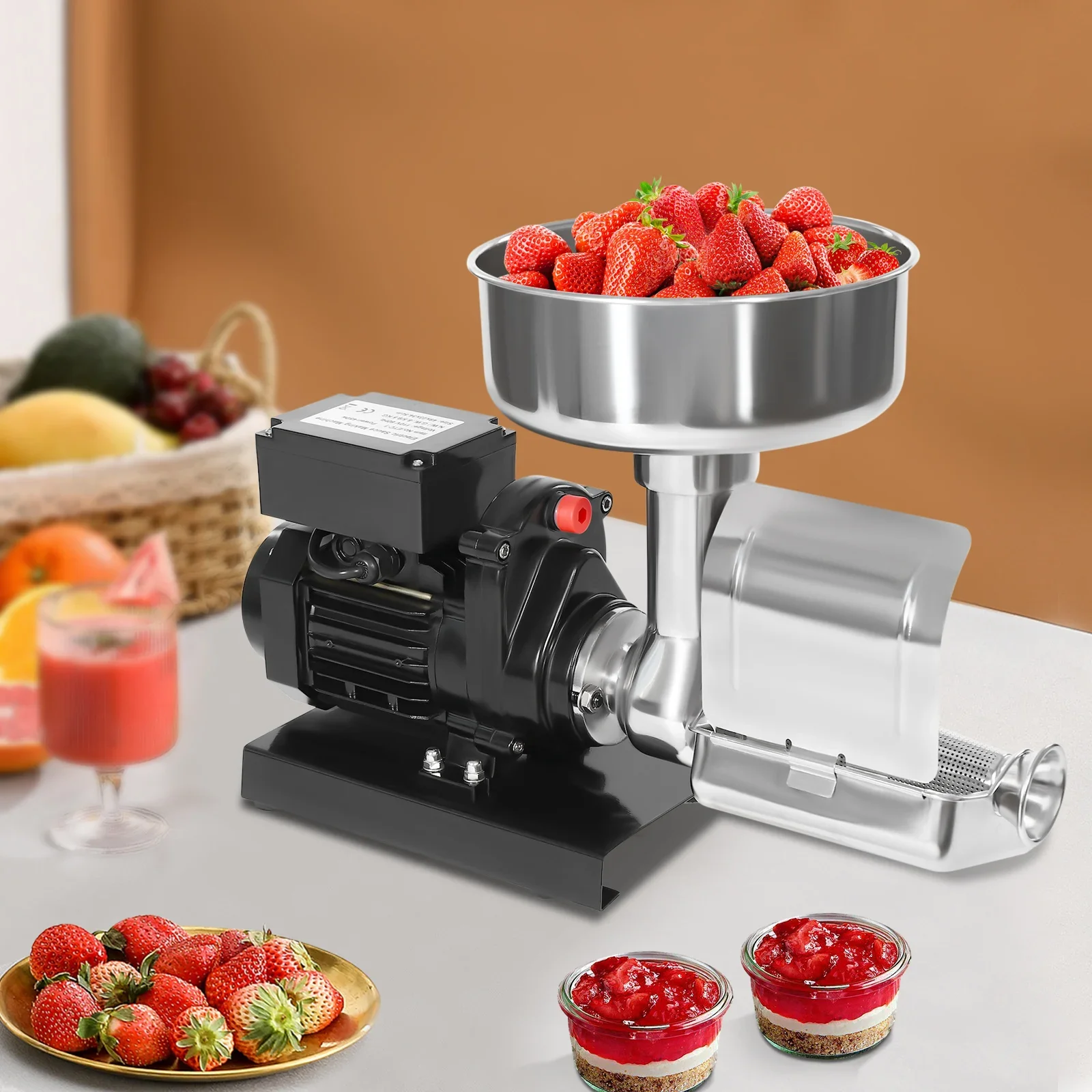

Commercial Electric Tomato Sauce Maker 450W Stainless Steel Food Strainer Machine with US Plug for Home & Restaurant Use)