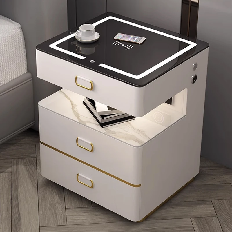 

Smart Anti-theft Hidden Safety Aluminum Alloy Nordic Smart Bedside Cabinet Bedside Cabinet