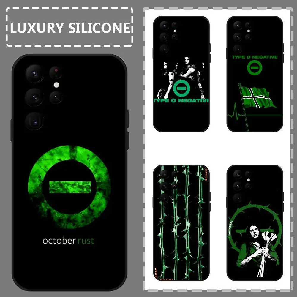 Band T-Type O Negative Phone Case For Samsung Galaxy S25 S24 S22 S23 Ultra S21 S20 Plus 5G Frosted Non-Slip Full Soft Case