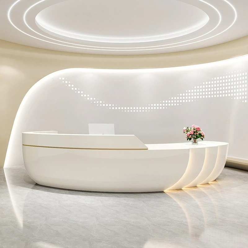 FRP paint company reception desk, special-shaped checkout page counter