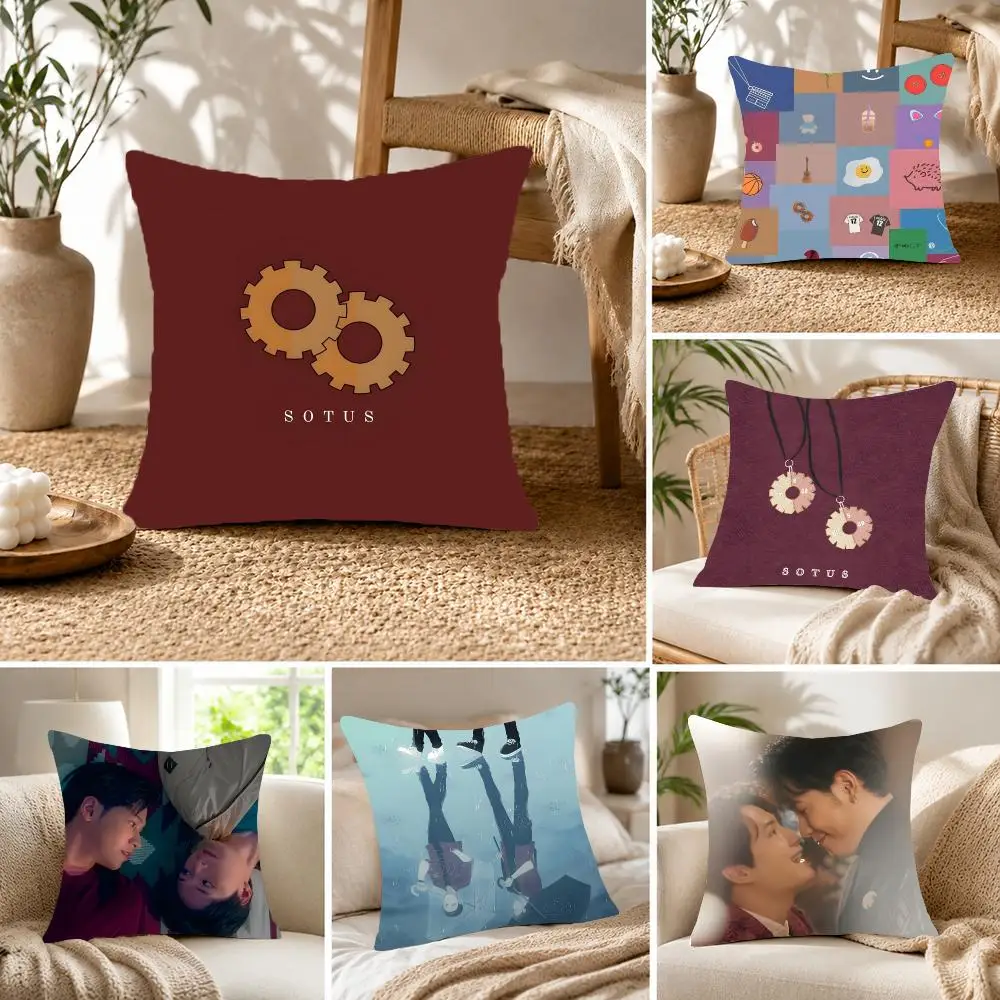 Nostalgic Boys S-Sotus The Series Cushion Cover Fluffy velvet Nordic style plush Living room sofa decorative