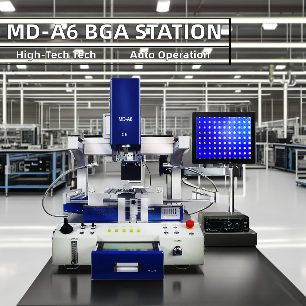 MD-A6 Automatic BGA Rework Station 3D SPI Preheating PCB Component Repair And Chip Scale Rework Industrial Grade