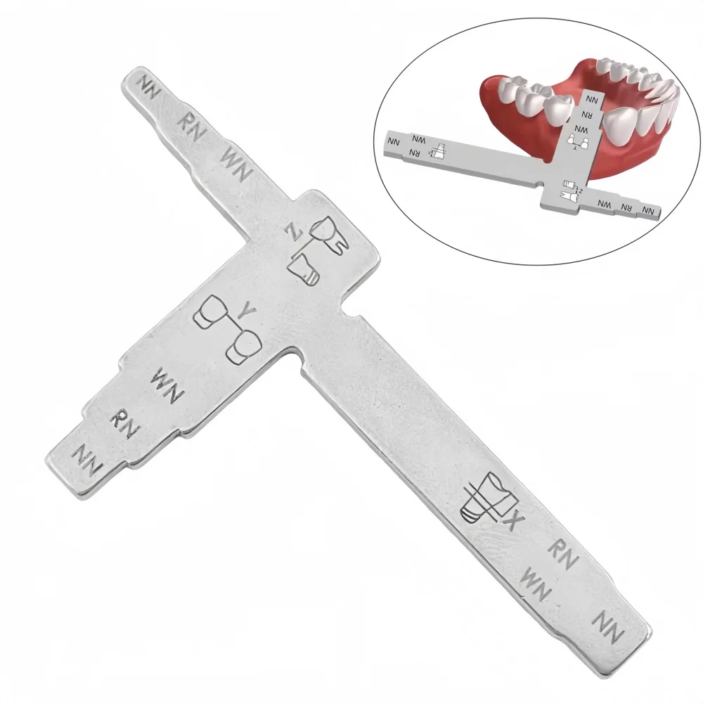 

Dental T Shape Measuring Ruler Dental Interdental Distance Positioning Tool Tooth Gap Measurement Stainless Steel Angle Ruler