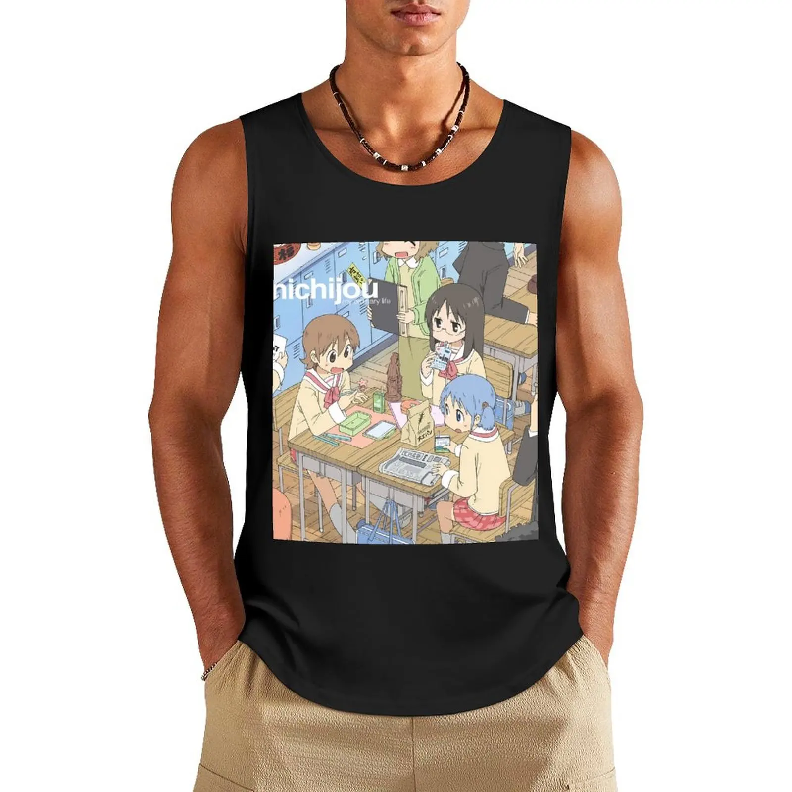 

Nichijou Official Tank Top running shirt underwear gym clothes man fitness Male clothes