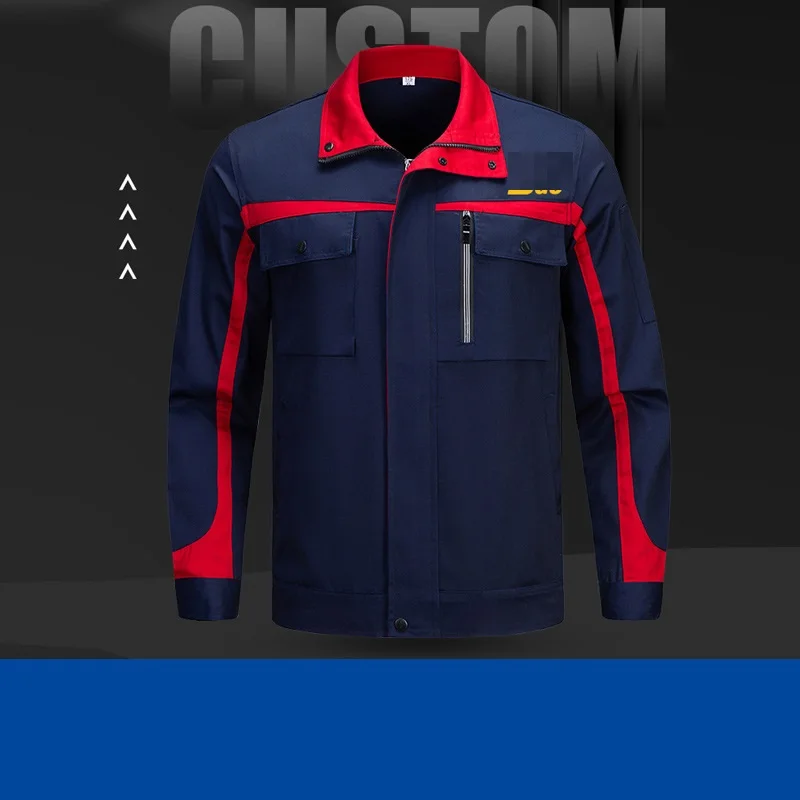 Work Clothing Mens Factory Workshop Suit Mechanical Working Uniforms Contrast Color Durable Worker Coveralls High End Labor Suit