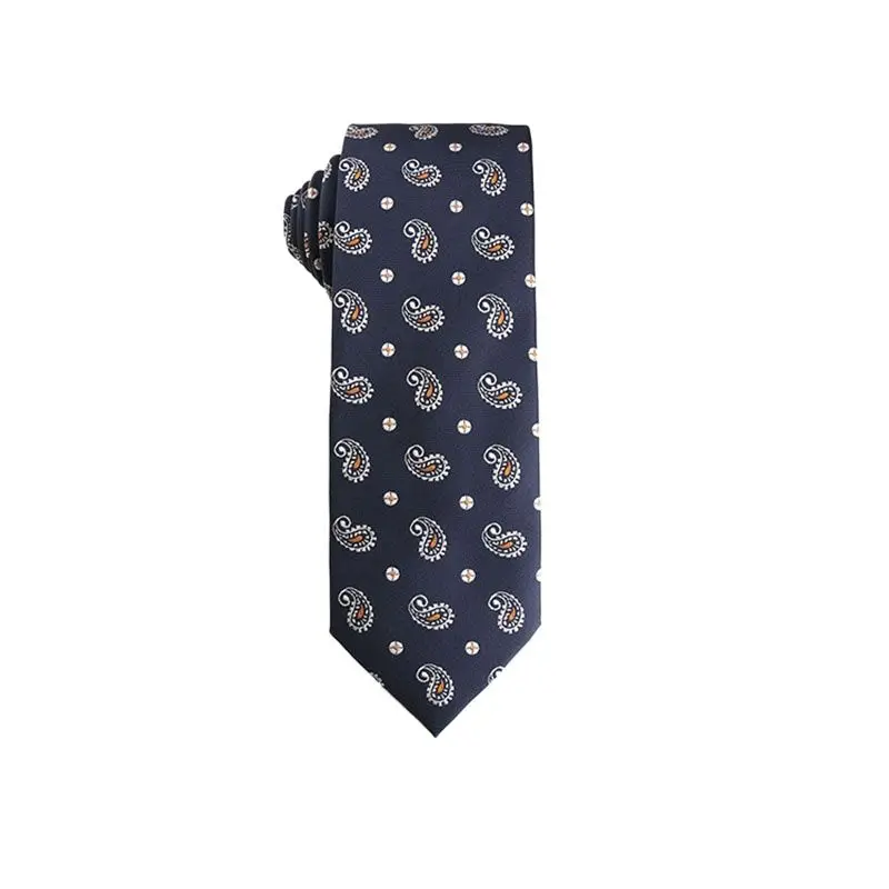 Luxury Mens Ties Dark Blue Neck Ties For Men Paisley Plaid Jacquard Necktie Business Suits Accessories Wedding Slim Gravatas