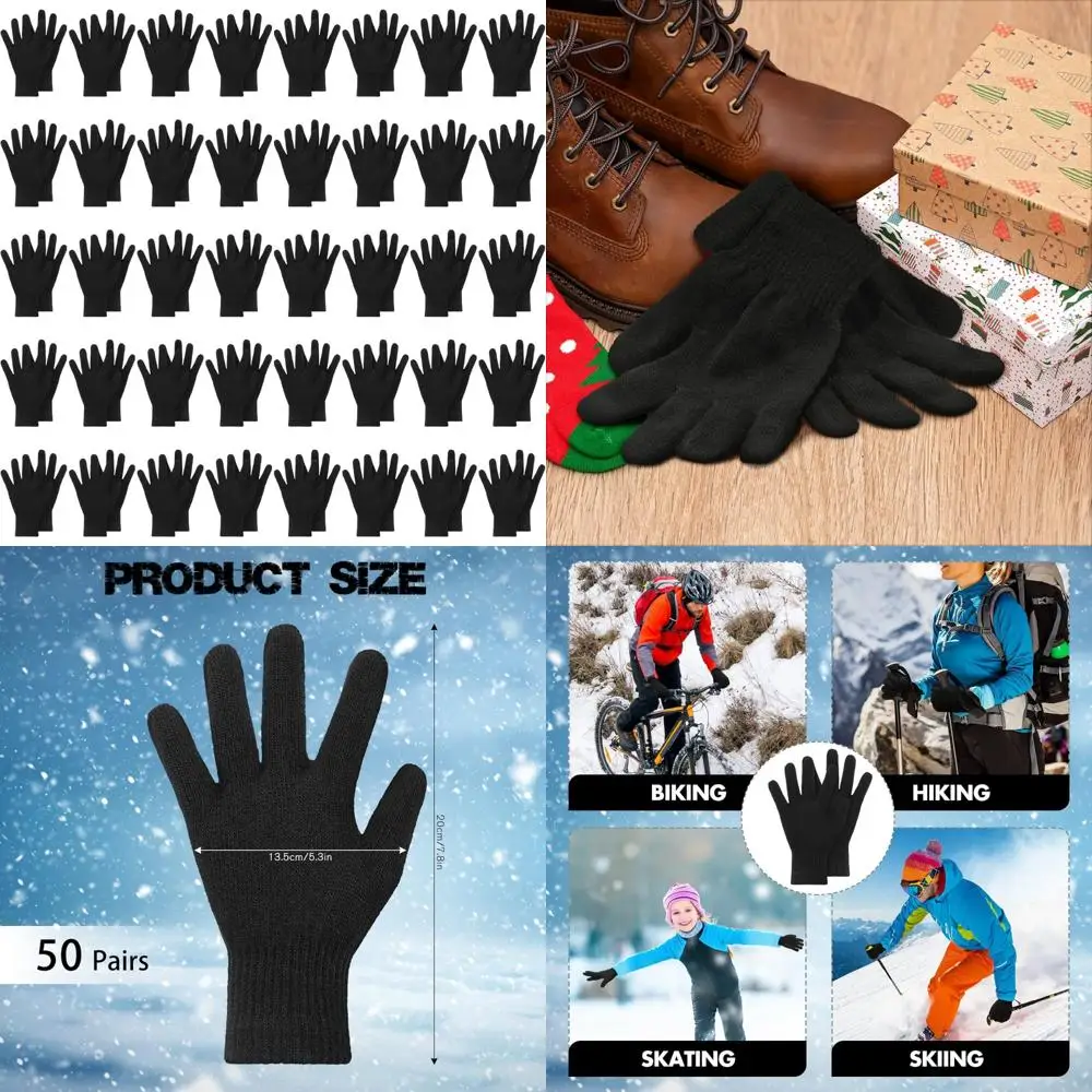 

Thick Knitted Warm Winter Gloves for Men and Women, Bulk Pairs, Unisex, Ideal for Homeless Adults