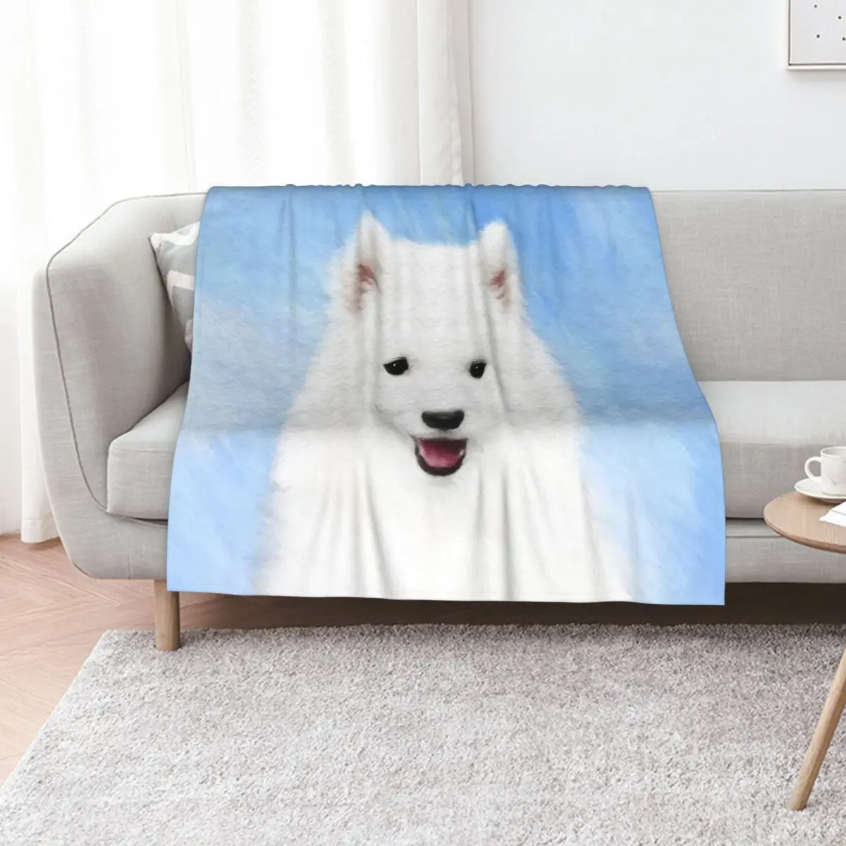 Samoyed Puppy Throw Blanket Large warm for winter Bed Quilt Blankets For Sofas Designers Blankets