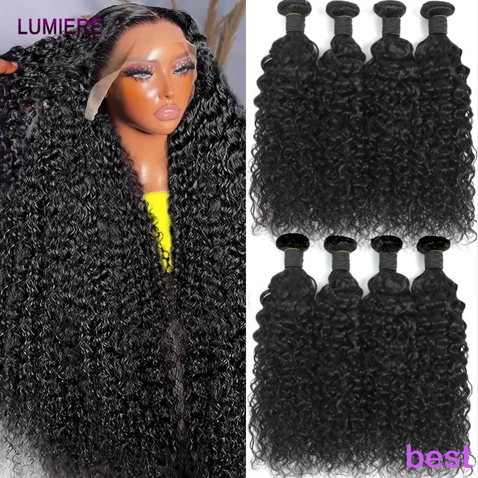 الأفرو غريب المياه العميقة مجعد موجة 3/4 حزم صفقة البورمية جيري مجعد حزمة نسج على شكل شعر إنسان تمديد لحمة مزدوجة جودة عالية #1