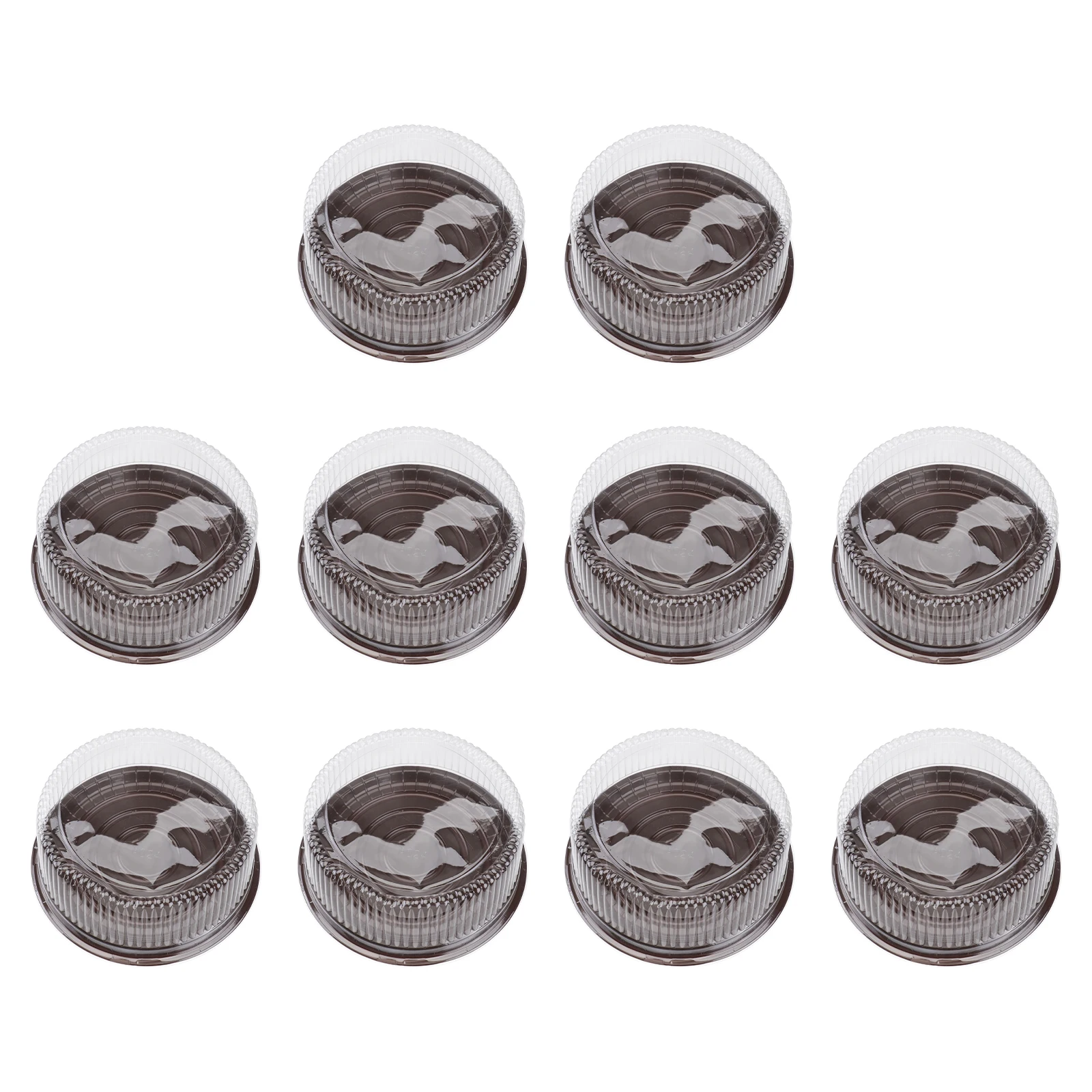 

10pcs Cake Boxes Round Plastic Containers for Cupcakes with Clear Lid Keep Food Free Perfect for Parties Bakery Sales