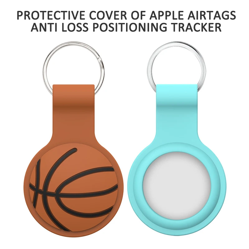 Silicone Case For Airtags Locator Silicone Protective Sleeve Cartoon Storage Dust Sleeve Basketball Cute For Air Tag Key Ring