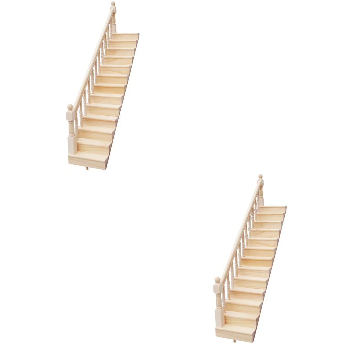 

2 Sets Simulation Stairs Toy Decorative Staircase Model Wooden Wear-resistant Furniture