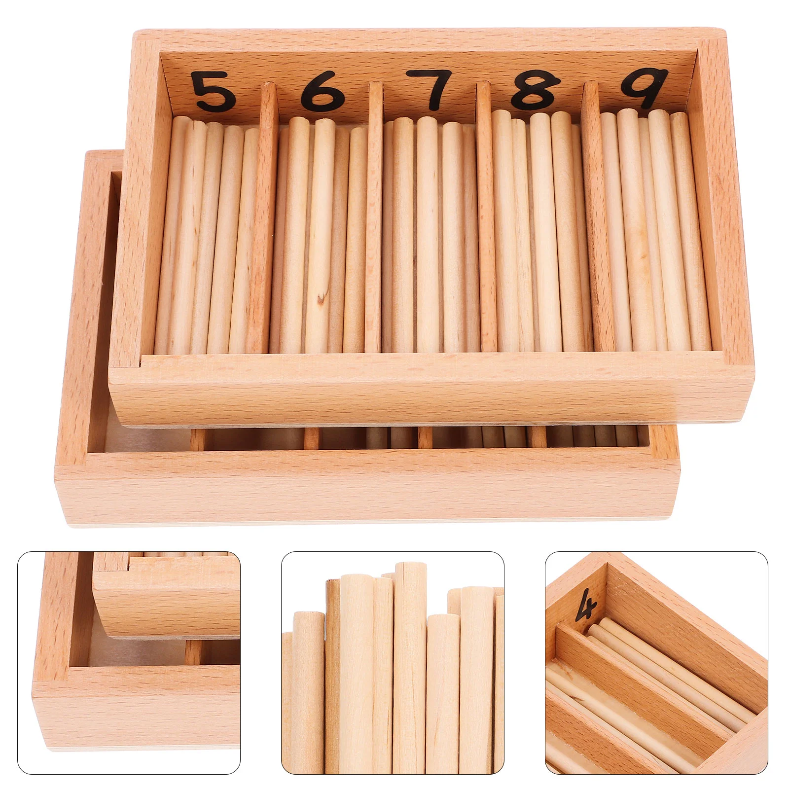 Croquet Mallet Family Pack Spindle Box Educational Playings Wooden Portable Bead Ring Case