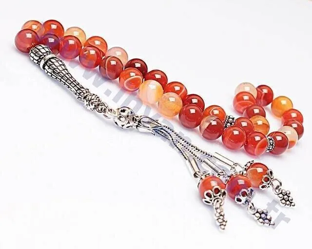 IQRAH Agate Stone Rosary (925 SETTING SILVER)