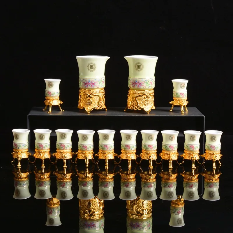 Featured ceramic Baijiu cup festive gift logo y