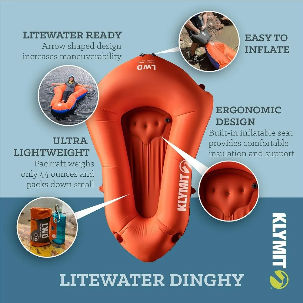 Litewater Dinghy (LWD) Packraft Inflatable Kayak, Light Inflatable Raft Packs Small for Backpacking