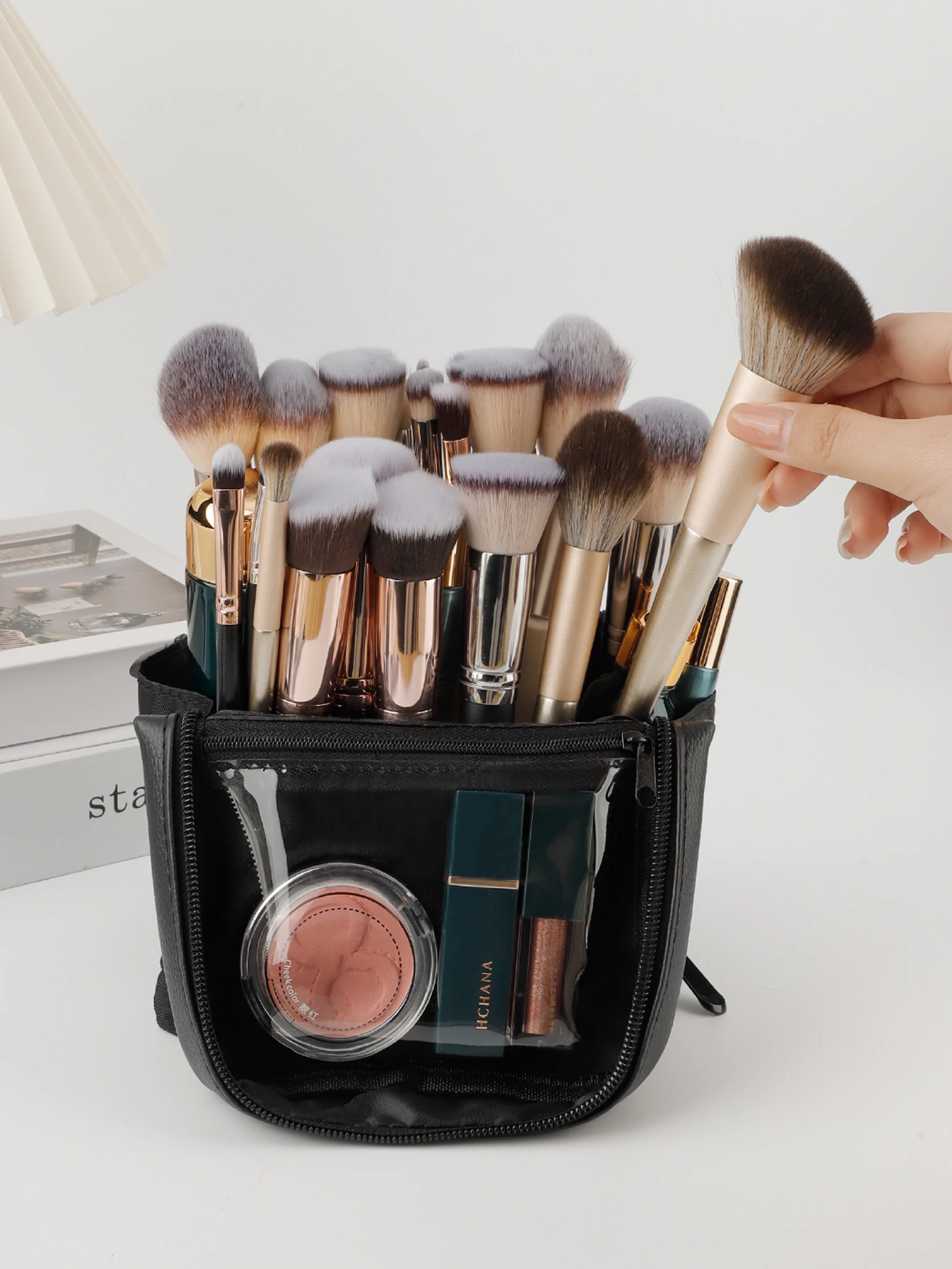جديد أداة التجميل المنظم حقيبة السيدات يده فرشاة للمكياج حقيبة المحمولة قلم الحواجب أحمر الشفاه حقيبة التخزين