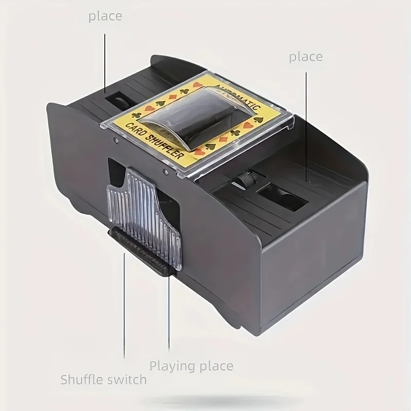 Luxury Electronic Card Shuffler-Fast And Random Card Mixing-High Index Plastic Structure, Non-Charging Power Mode