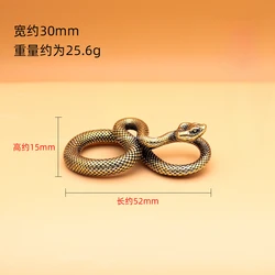 Copper Brass Mini Snake Antique Bronze Decor Figurines for Interior Decoration Desktop Ornament Pure Copper Miniatures Statue
