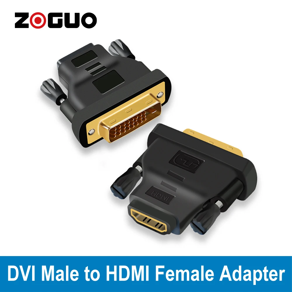 

ZOGUO HDMI TO DVI Adapter Bi-Directional DVI Male to HDMI Female Converter for PS3,PS4,TV Box,Blu-ray,Projector,HDTV