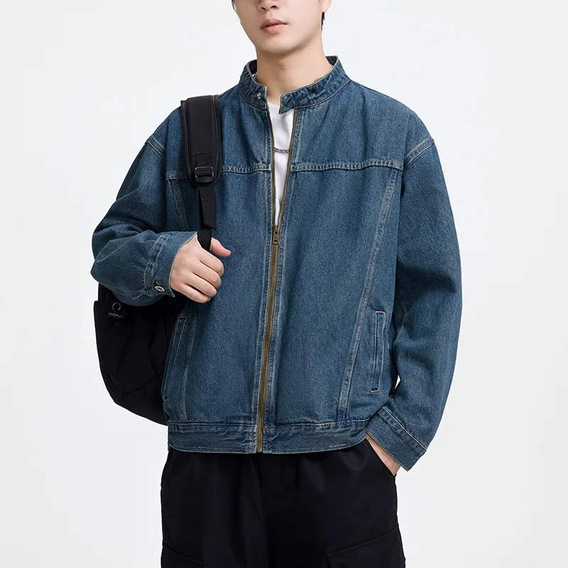 Men's Casual Non-Stretch Denim Jacket High Street Style Zipper Loose Workwear Jacket Plus Size Trendy Streetwear Top 121 Sd40353d038094b6d82afc3abeaea611ep