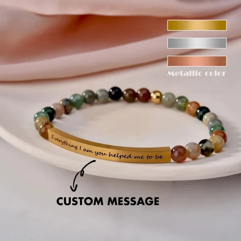 

Персонализированный браслет для пары, изготовленный на заказ браслет с гравировкой, браслет с именем сообщения, подарки на День матери