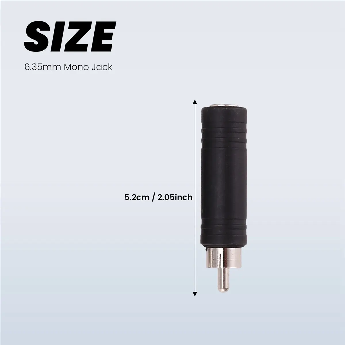 A72Z 5x 6.35mm 1/4 inch Mono Female Jack to Male Plug Audio Adapter Cable Converter