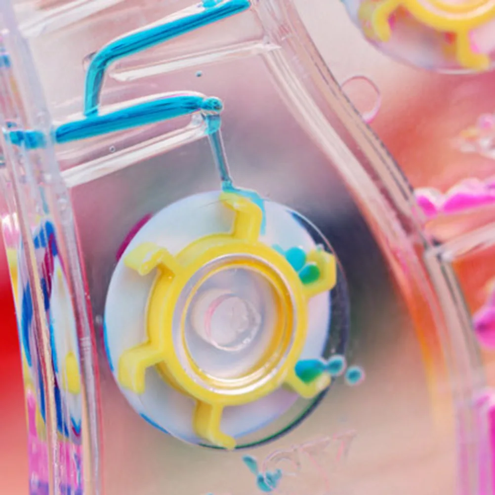 

1pc Double Heart Oil Hourglass Liquid Motion Bubble Desk Decor For Home Office Gift Rotating Turbine Flowing Design Liquid