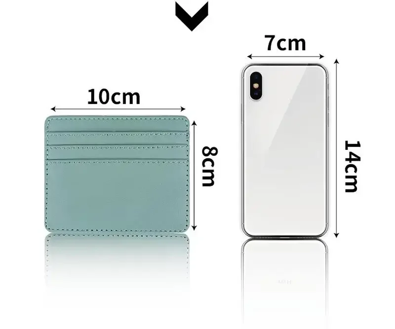 Modische Schlanke PU-Ausweishülle Kreditkartenhalter für Herren und Damen Mini-Kreditkarten- und Ausweishülle Geschenk – Detail 3