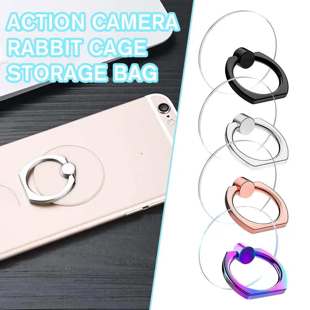 Transparent Cell Phone Holder Stand 360° Degree Rotation Finger Grip Kickstand Universal For IPhones Or Phone Case Z7W6